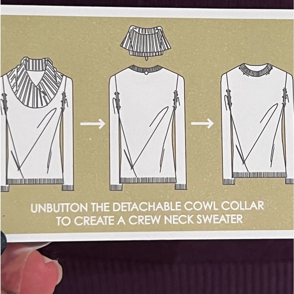 NWT MICHAEL Michael Kors Removable Cowl Neck Long-Sleeve Sweater - Picture 14 of 16